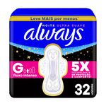 ABSORVENTE ALWAYS PINK NOTURNO COBERTURA SUAVE COM ABAS 32UN