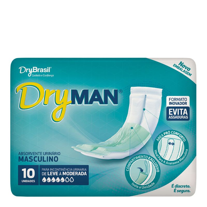 ABSORVENTE MASCULINO DRYMAN 10UN