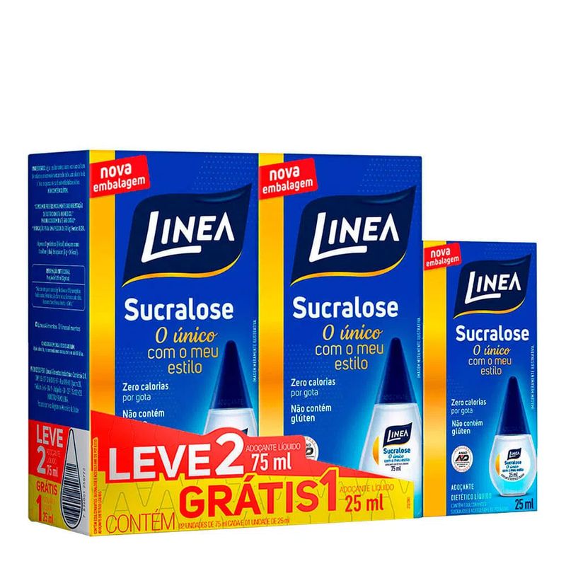 ADOÇANTE LINEA SUCRALOSE 75ML 2UN GRATIS 25ML (EDIÇAO LIMITA