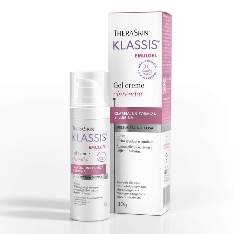 KLASSIS EMULGEL FPS20 CLAREADOR DA PELE 30G