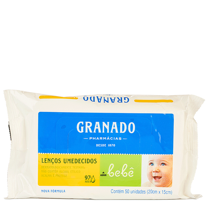LENÇO UMEDECIDO GRANADO BEBE 50UN