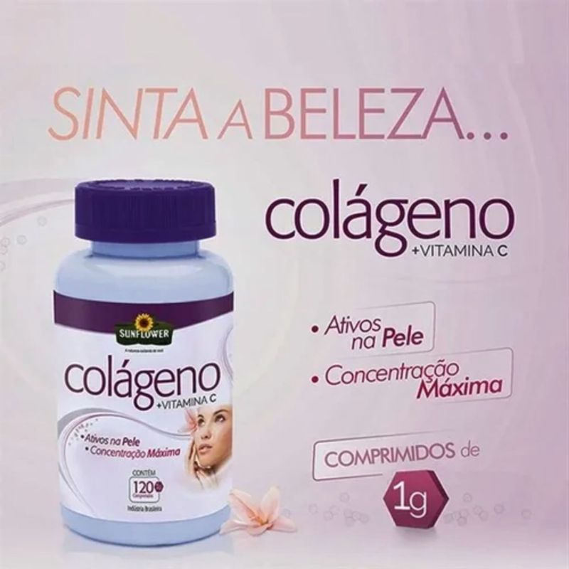 COLAGENO MAIS VITAMINA C SUNFLOWER 120CAP