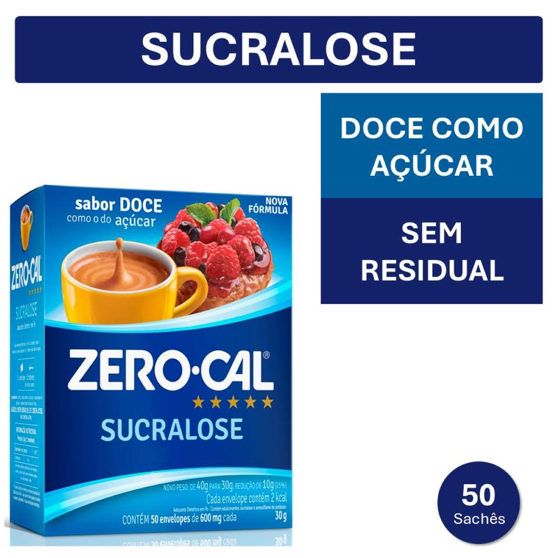 ADOÇANTE ZERO CAL SUCRALOSE 50ENVELOPES