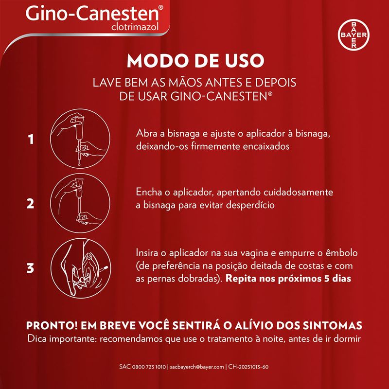 GINO CANESTEN 10MG/G CREME VAGINAL 35G 6APLICADORES