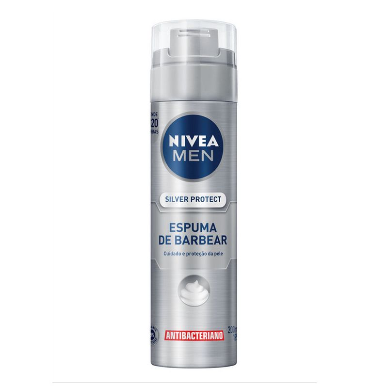NIVEA ESPUMA DE BARBEAR SILVER PROTECT 195G