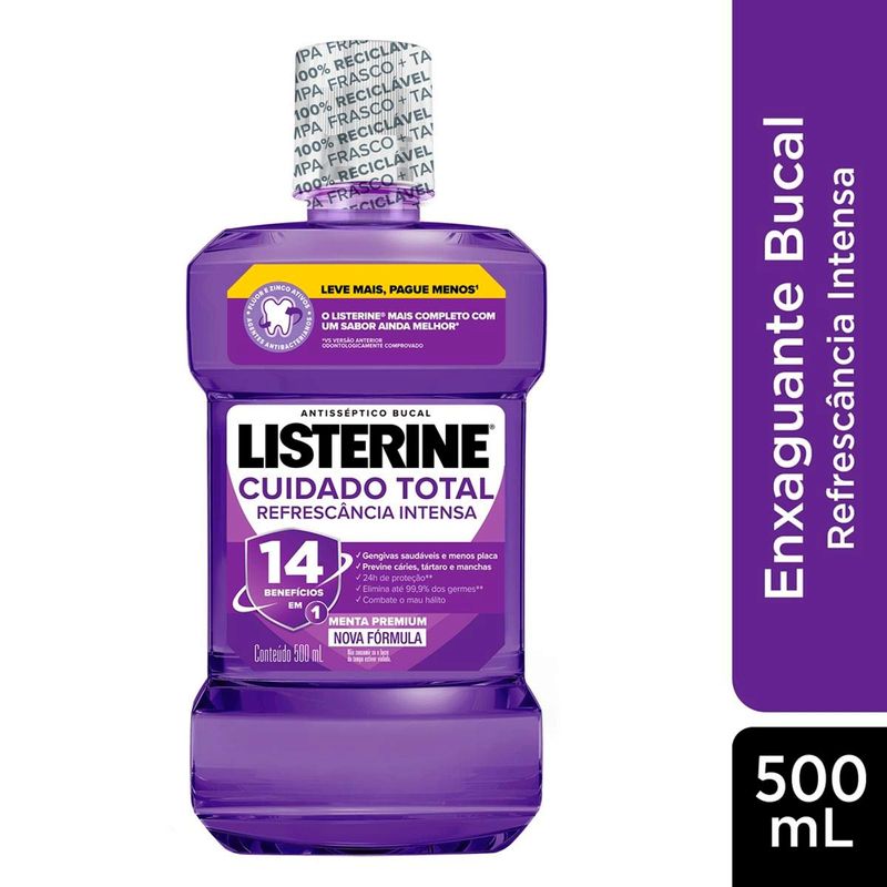 LISTERINE ENXAGUATORIO BUCAL CUIDADO TOTAL 500ML