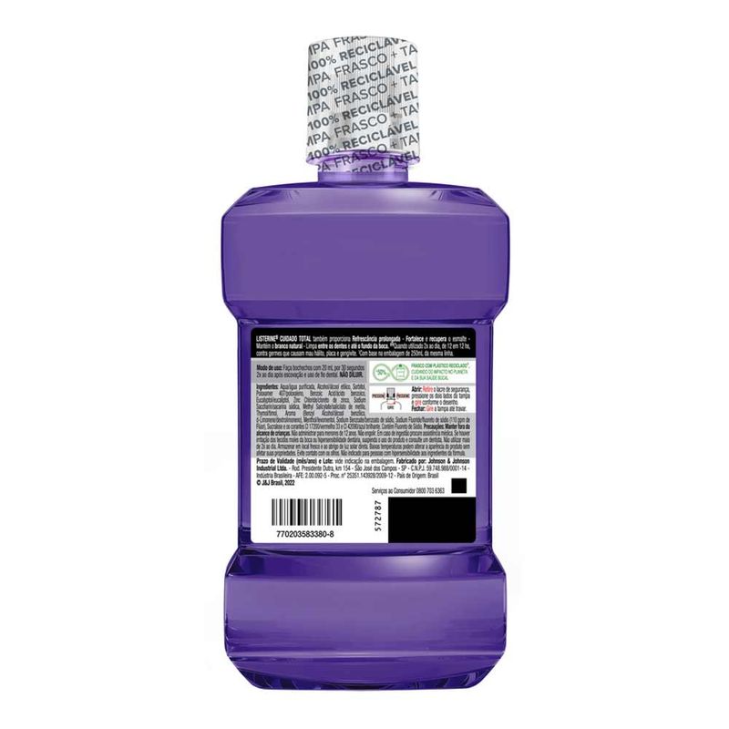 LISTERINE ENXAGUATORIO BUCAL CUIDADO TOTAL 500ML