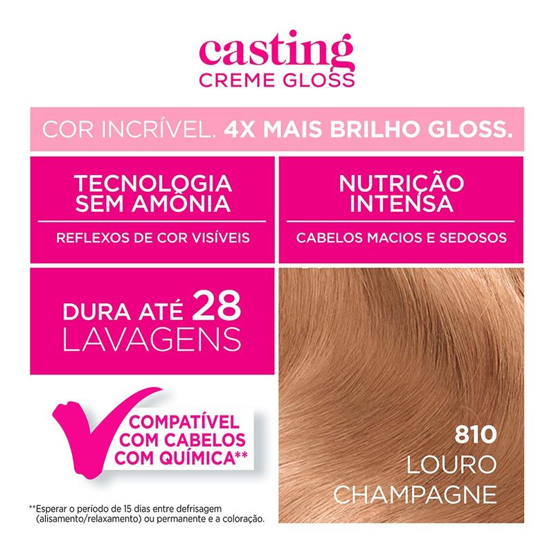 TINTURA CASTING CR GLOSS 810 LOURO CHAMPAGNE