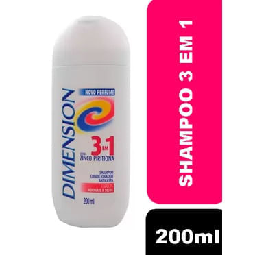 SHAMPOO DIMENSION 3EM1 NORMAIS A SECOS 200ML