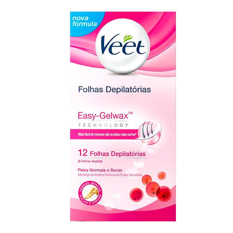 VEET FOLHAS DEPILATORIAS CORPORAL PELE NORMAL E SECA 12FOLHA