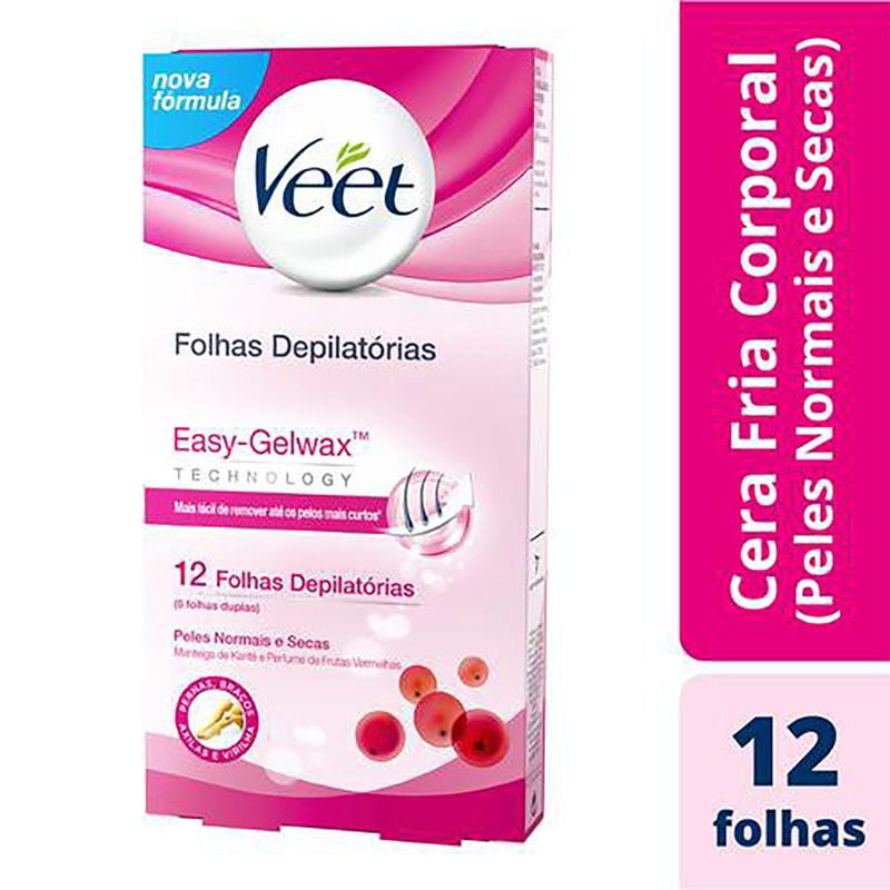 VEET FOLHAS DEPILATORIAS CORPORAL PELE NORMAL E SECA 12FOLHA