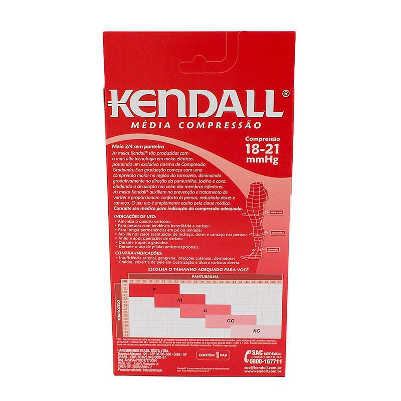 MEIA 3/4 KENDALL MEDIA COMPRESSAO SEM PONTEIRA M MEL 4615