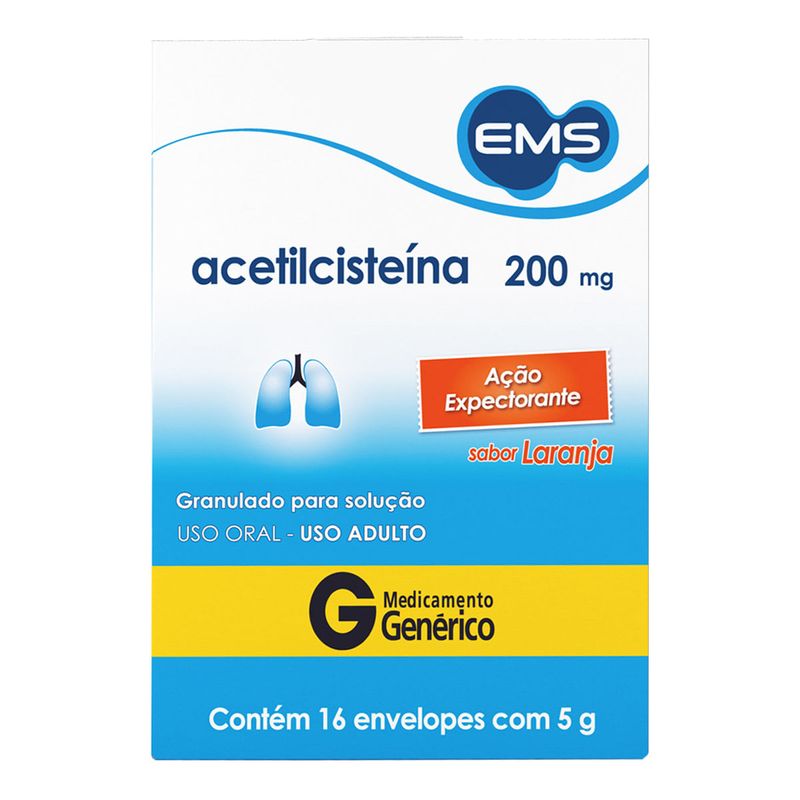 ACETILCISTEINA EMS 200MG 16ENVELOPES GEN