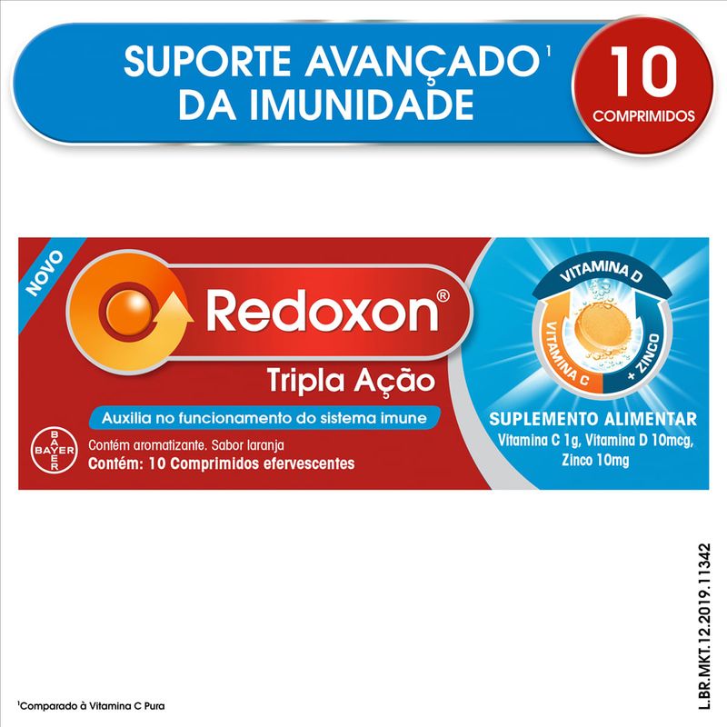 REDOXON TRIPLA AÇAO 10CPR EFERVESCENTES