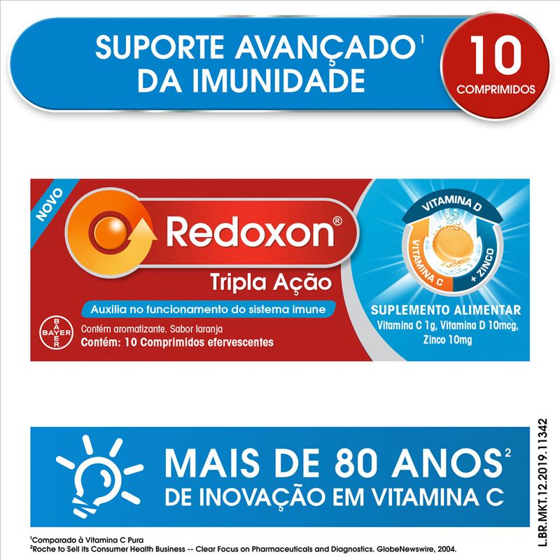 REDOXON TRIPLA AÇAO 10CPR EFERVESCENTES
