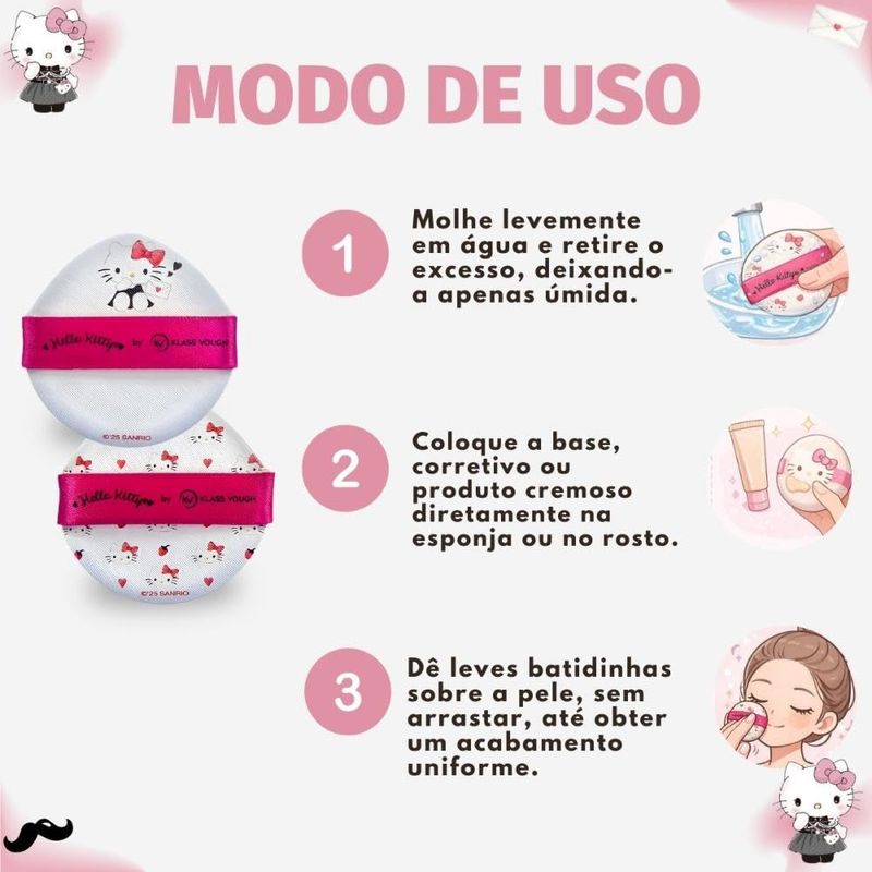 ESPONJA DUPLA AIR CUSHION BY HELLO KITTY 2 UN