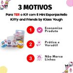 KIT NECESSAIRE MINI ESPONJA BY HELLO KITTY 6UN