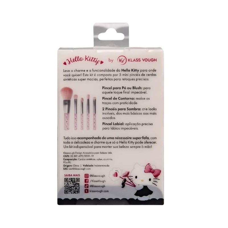 KIT MINI PINCEIS VIAGEM BY HELLO KITTY 5UN