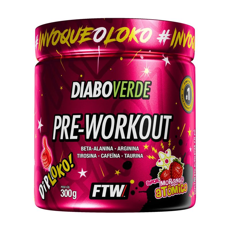 PRE TREINO DIPLOKO MORANGO ATOMICO FTW 300G