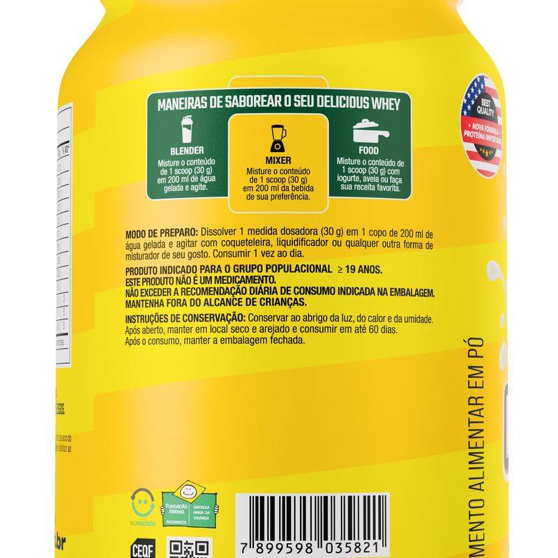 DELICIOUS WHEY LEITE ORIGINAL FTW 900G