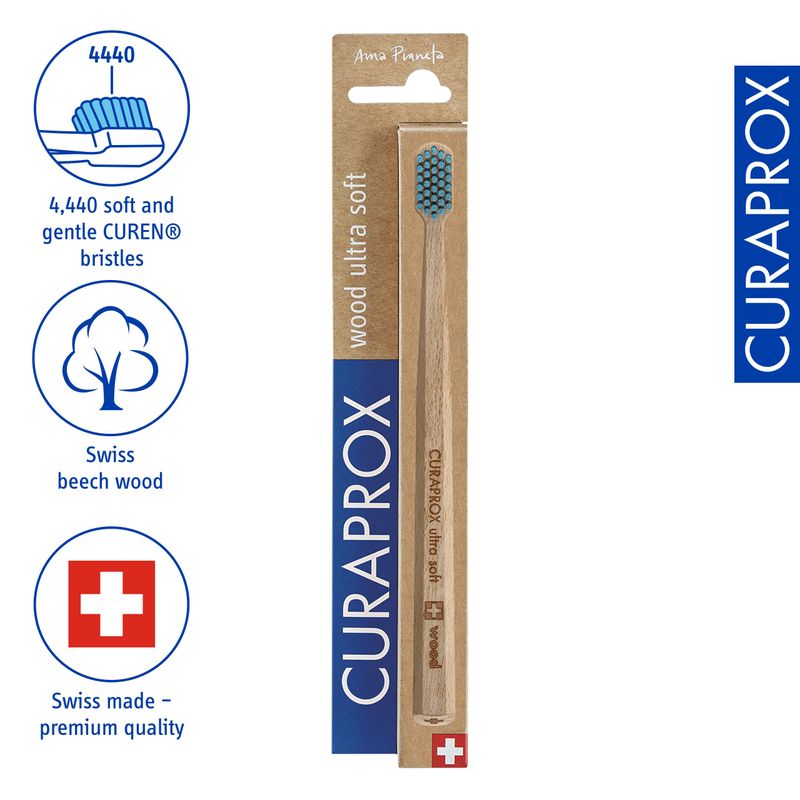 ESCOVA DENTAL CURAPROX WOOD ADULTO ULTRA MACIA
