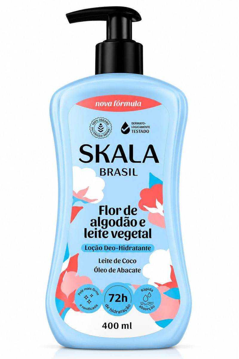 LOÇÃO HIDRATANTE SKALA 400ML PROTEINA LEITE VEG