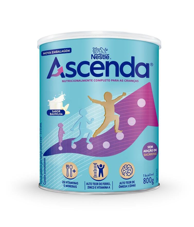 ASCENDA FORMULA INFANTIL SABOR BAUNILHA 800G