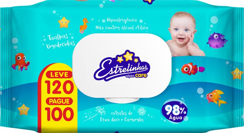 TOALHA UMEDECIDA ESTRELINHA 120UN