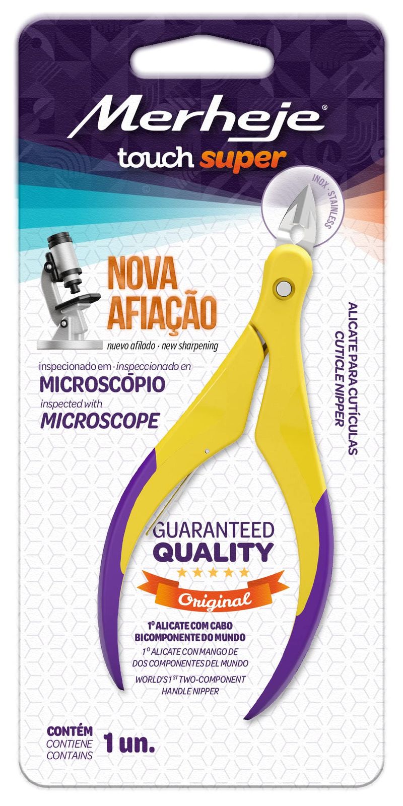 ALICATE PARA UNHA MERHEJE AMARELO E VIOLETA 1UN