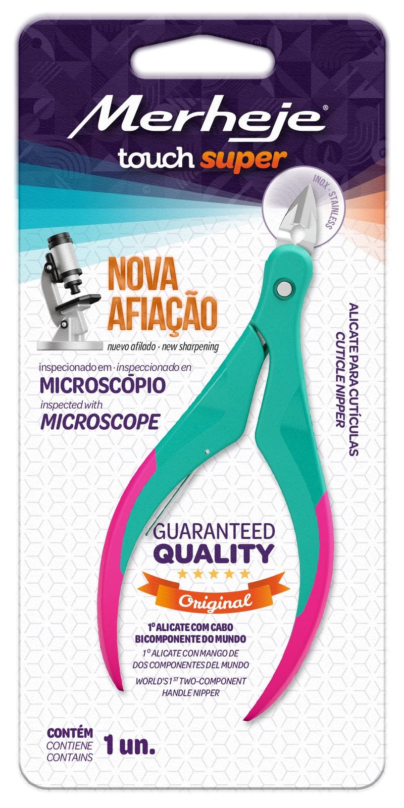 ALICATE PARA CUTICULA MERHEJE VERDE PINK