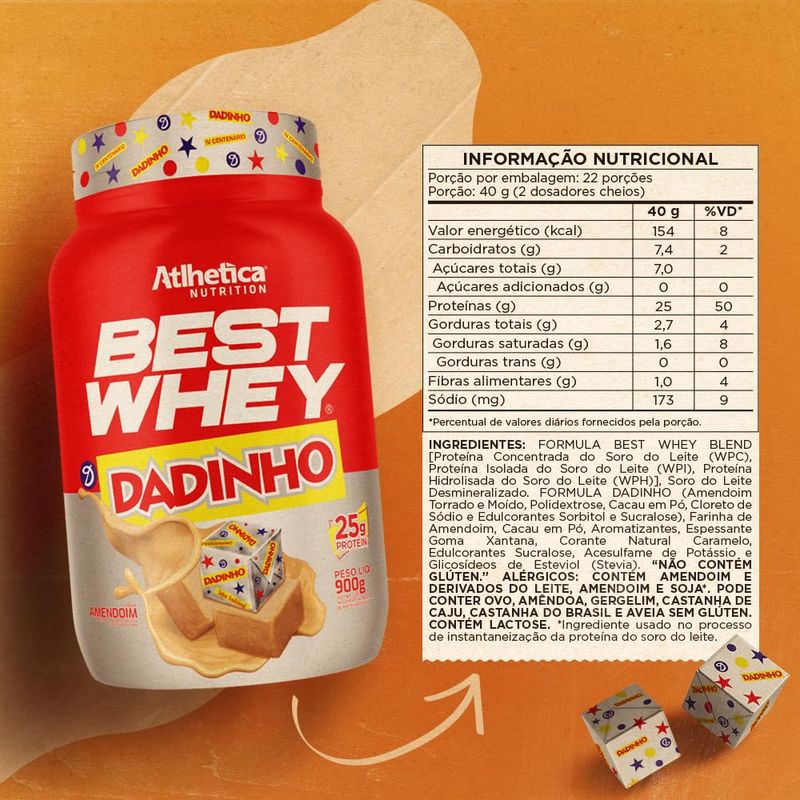 BEST WHEY ATLHETICA PROTEIN DADINHO 900G