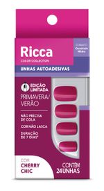 UNHAS AUTOADESIVAS CHERRY CHIC RICCA 1UN