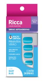 UNHAS AUTOADESIVAS BABY BLUE RICCA 1UN