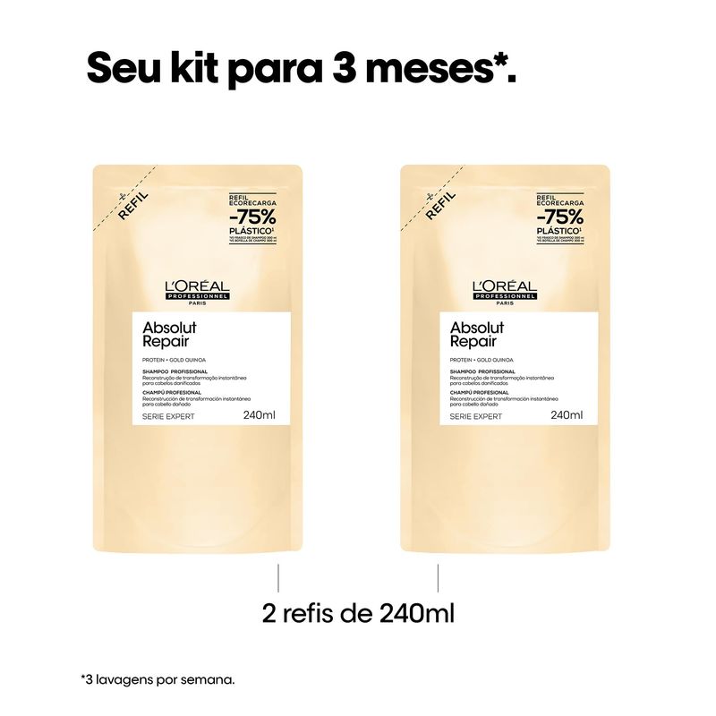 LOREAL PROF SH ABSOLUT REPAIR GOLD QUINOA REFIL 240ML