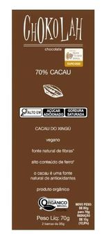 CHOKOLAH ORGANICO 70% CACAU 70G