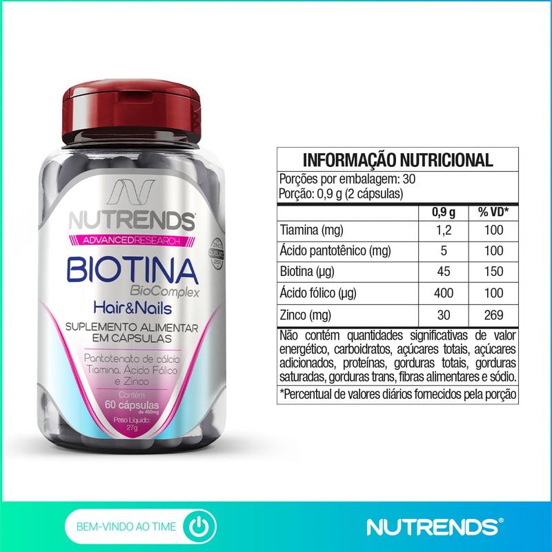 BIOTINA HAIR E NAILS NUTRENDS 60CAP