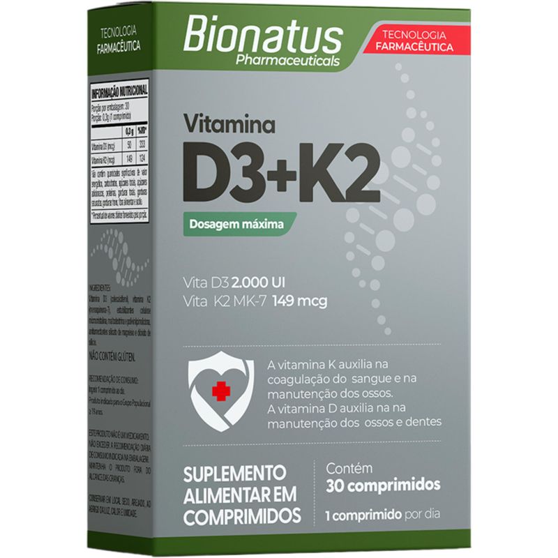 VITAMINA D3+K2 BIONATUS 30CAP