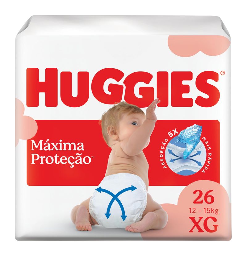 FRALDA HUGGIES SUPREME CARE TURMA DA MONICA XG 26UN