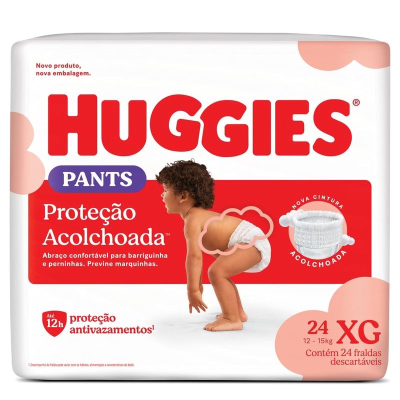FRALDA HUGGIES MAXIMA PROTEÇAO ROUPINHA XG 24UN