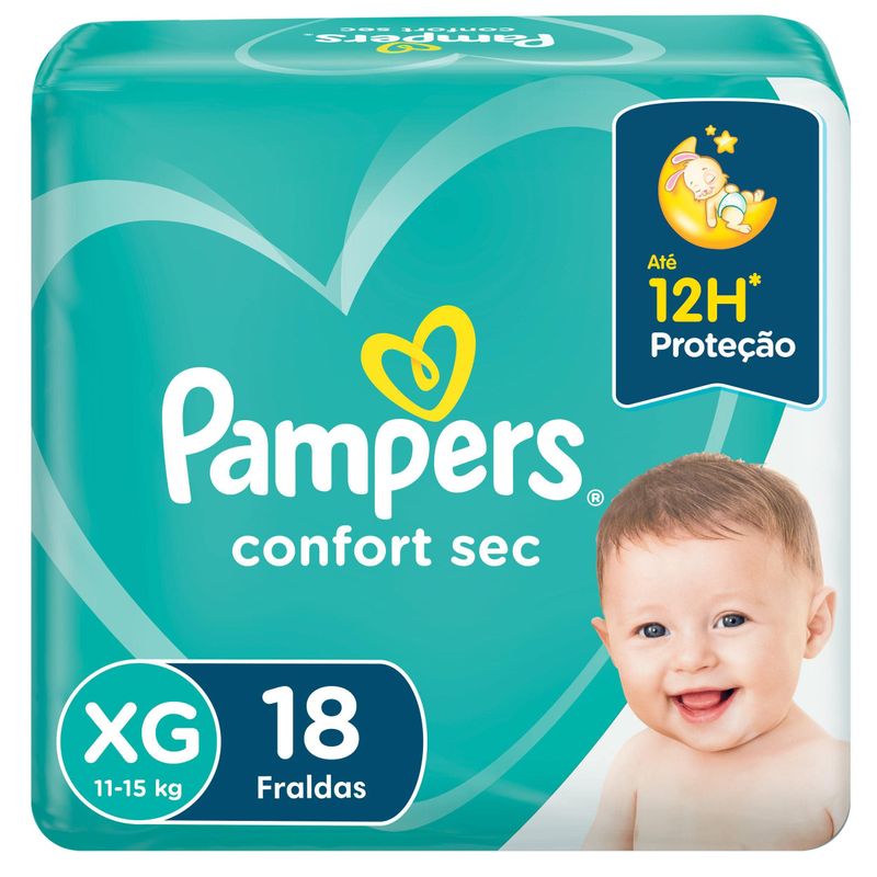 FRALDA PAMPERS CONFORT SEC XG 18UN