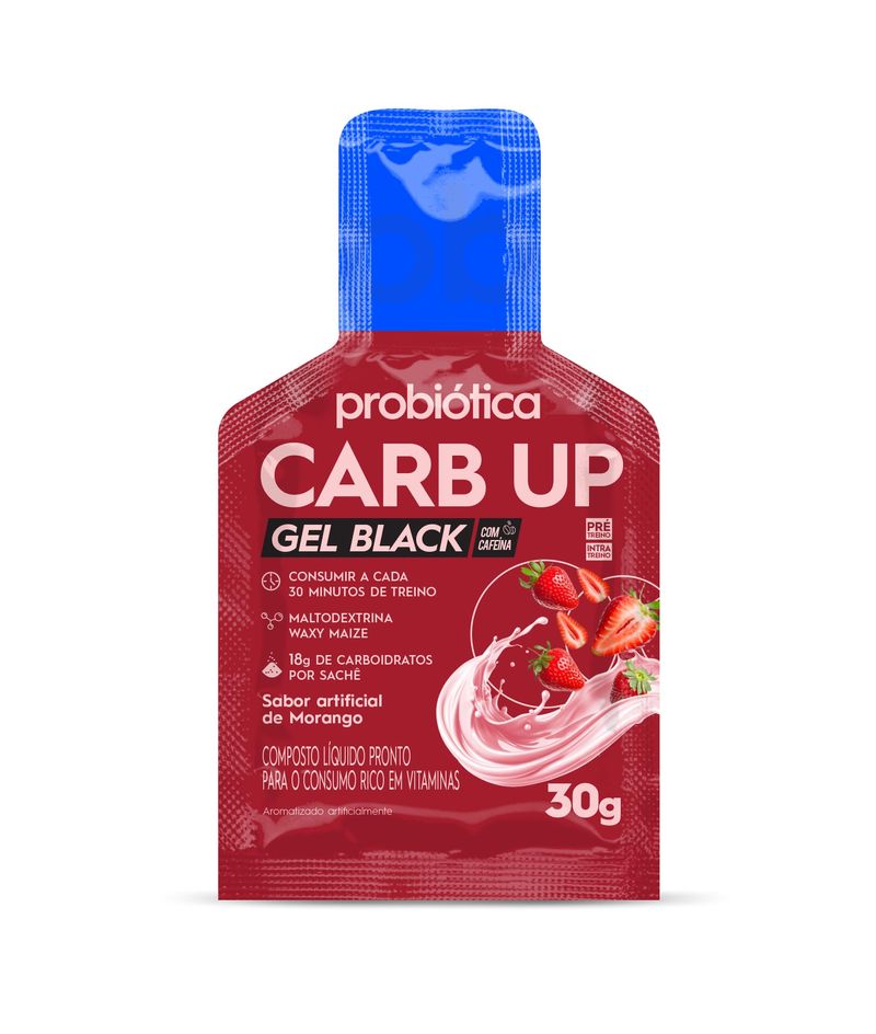 CARB-UP GEL BLACK MORANGO PROBIOTICA 1SACHE