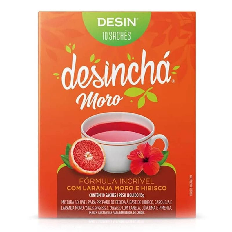 CHA DESINCHA LARANJA MORO E HIBISCO 10 SACHES