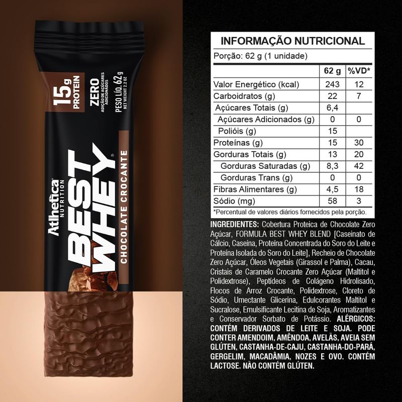 BEST WHEY BAR PROTEIN CHOCOLATE CROCANTE 62G