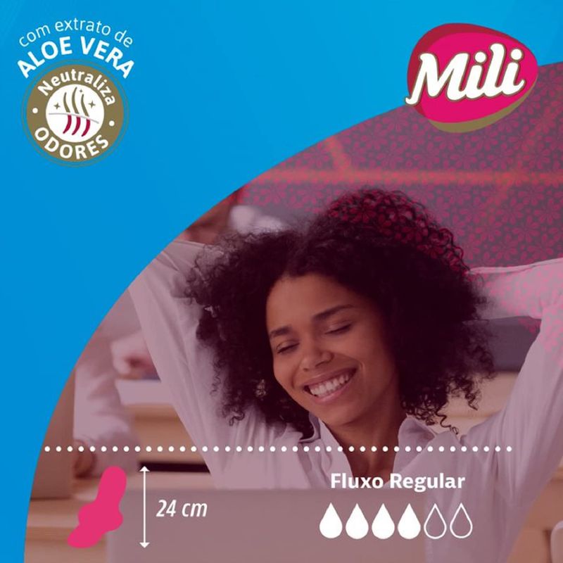 ABSORVENTE MILI PROTEÇAO TOTAL SUAVE COM ABAS 8UN