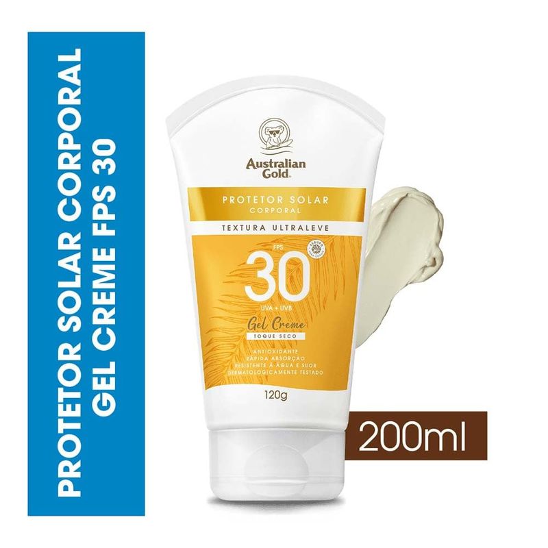 AUSTRALIAN GOLD PROTETOR SOLAR FPS30 GEL CREME 120G