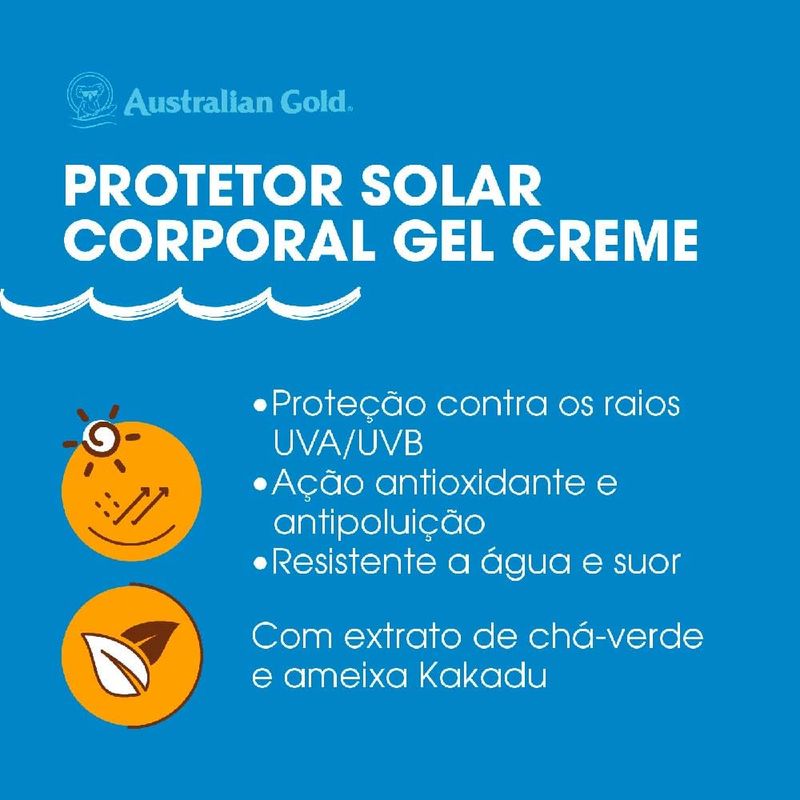 AUSTRALIAN GOLD PROTETOR SOLAR FPS30 GEL CREME 120G