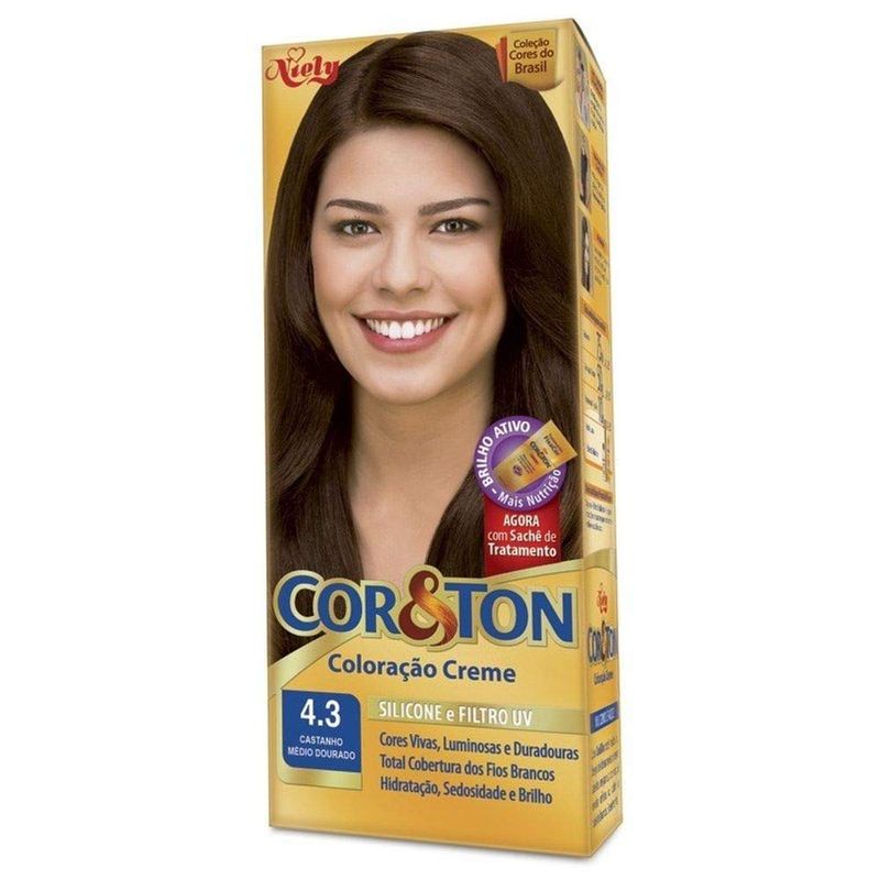 TINTURA COR E TON 4.3 CASTANHO MEDIO DOURADO 1UN