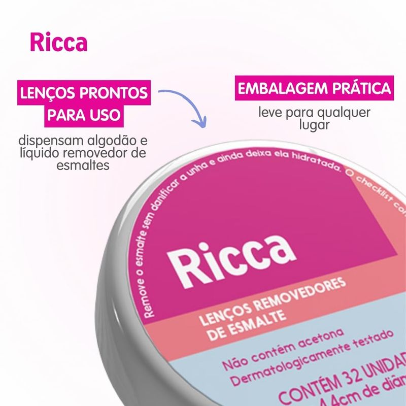 LENÇO REMOVEDOR DE ESMALTE RICCA 32UN