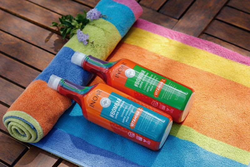 KIT INOAR SHAMPOO+CONDICIONADOR BOMBAR VITAMINA C 1L