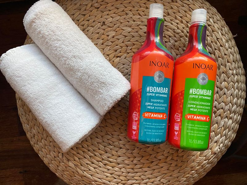 KIT INOAR SHAMPOO+CONDICIONADOR BOMBAR VITAMINA C 1L